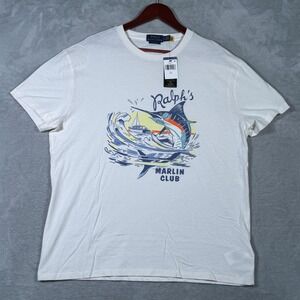 Polo‎ Ralph Lauren Shirt Mens Large Classic Fit Slub Jersey Ralph's Marlin Club